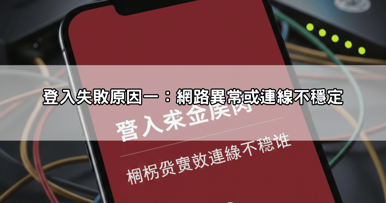 登入失敗原因一:網路異常或連線不穩定